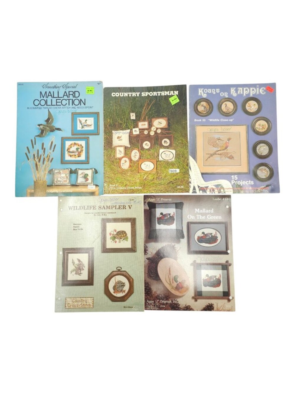 Cross Stitch Needlepoint Wildlife Mallard Lot of 5 Vintage Pattern Booklets DIY